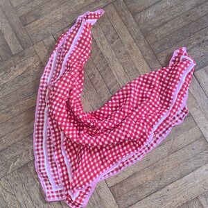 Red and white gingham scarf